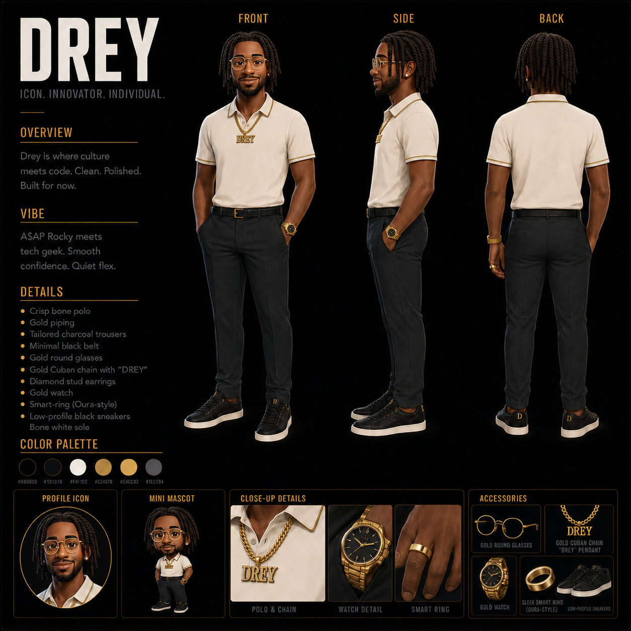 Drey human character sheet
